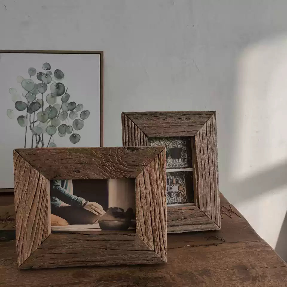 Reclaimed Wood Photo Frame – Rustic 4x6 & 5x7 Picture Frame, Personalized Memory Gift