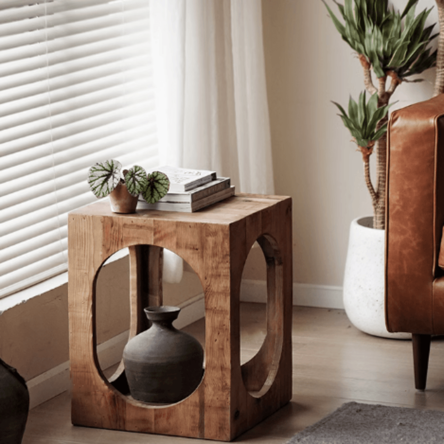 Pet-Friendly Reclaimed Wood Coffee Table with Hidden Cat Hideaway