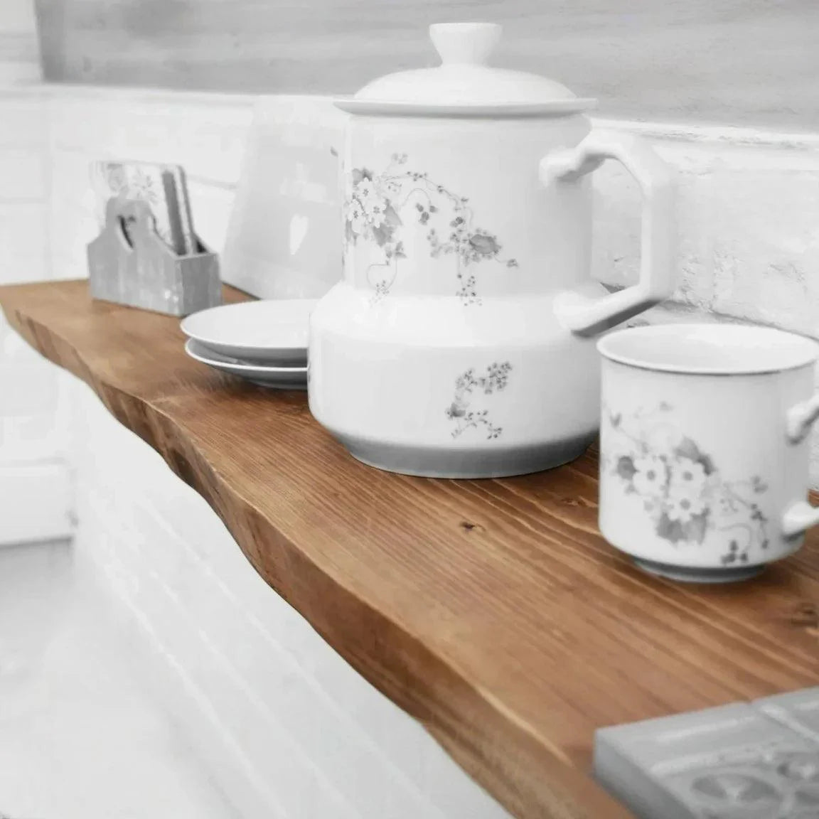 Live Edge Solid Wood Floating Shelf