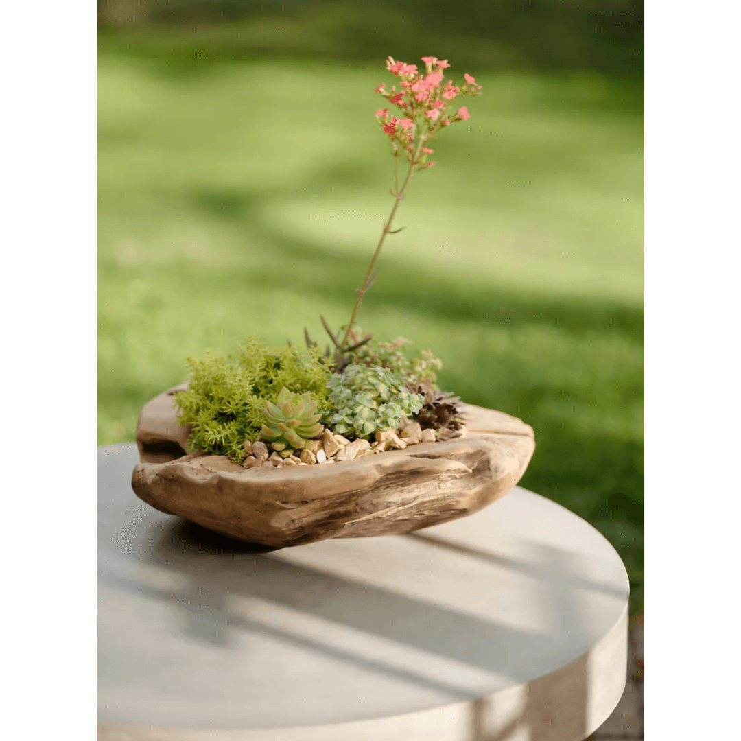 Handcrafted Natural Teak Wood Bowl