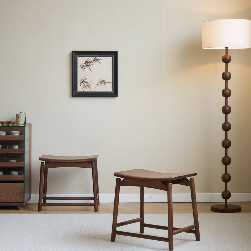 Handmade Rustic Solid Elm Saddle Stool | Bedroom, Entryway & Living Room