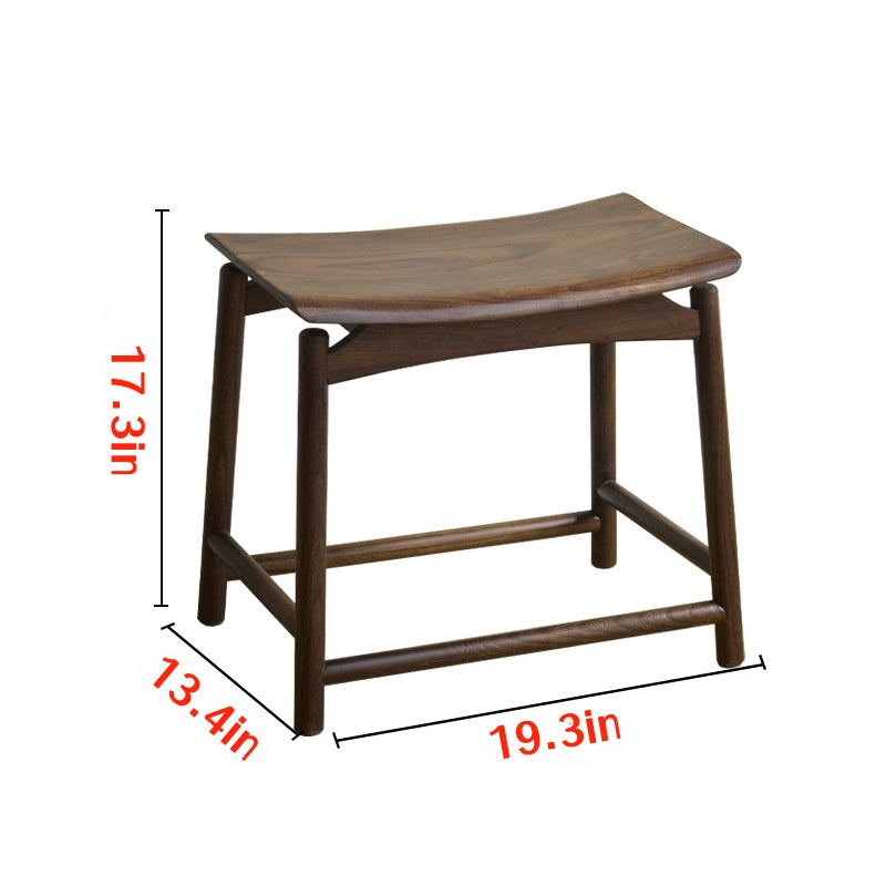 Handmade Rustic Solid Elm Saddle Stool | Bedroom, Entryway & Living Room