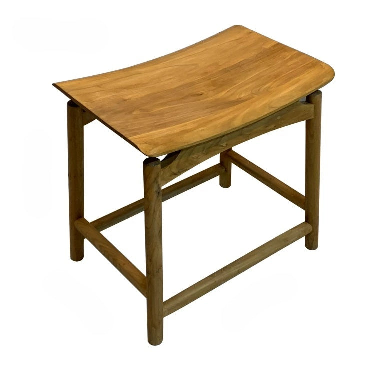 Handmade Rustic Solid Elm Saddle Stool | Bedroom, Entryway & Living Room
