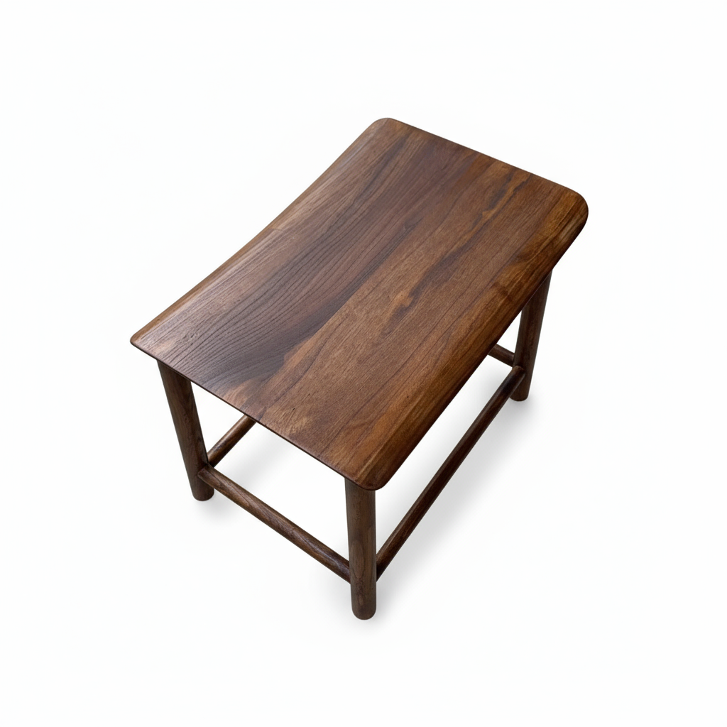 Handmade Rustic Solid Elm Saddle Stool | Bedroom, Entryway & Living Room