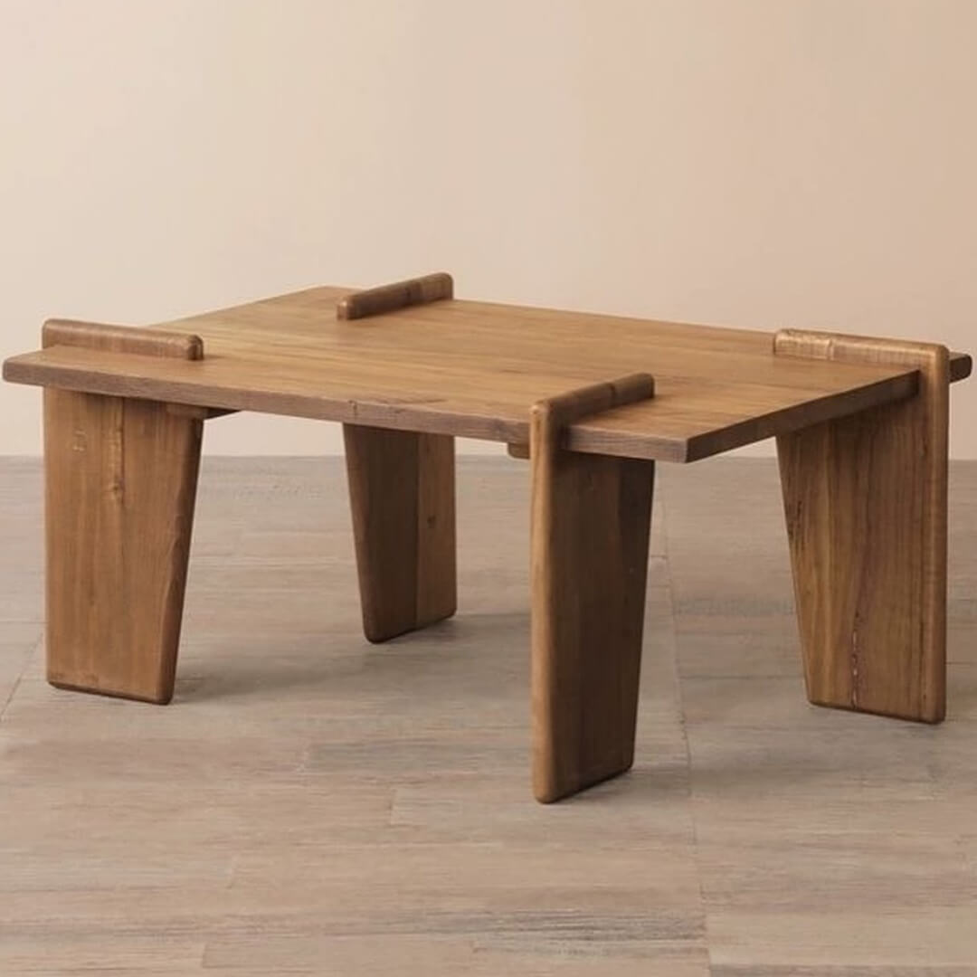 Handcrafted Reclaimed Elm Wood Coffee Table