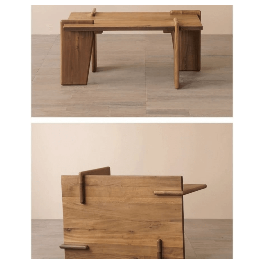 Handcrafted Reclaimed Elm Wood Coffee Table