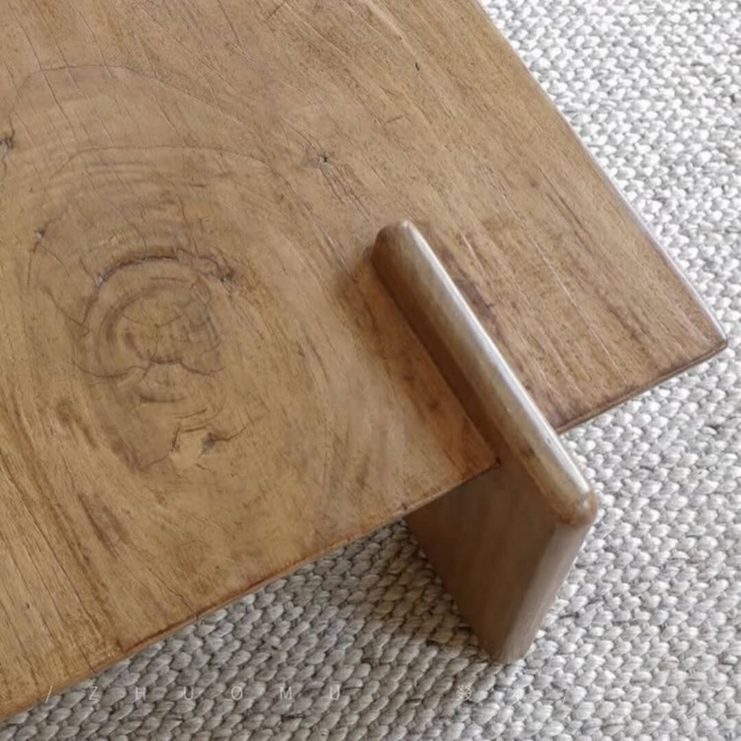 Handcrafted Reclaimed Elm Wood Coffee Table