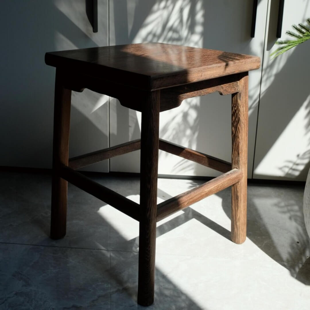 Handcrafted Wenge Wood Square Stool Set, Step Stool, Handcrafted Wooden Meditation Stool