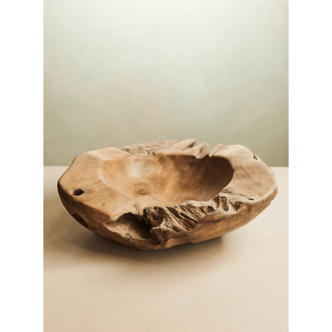 Handcrafted Natural Teak Wood Bowl