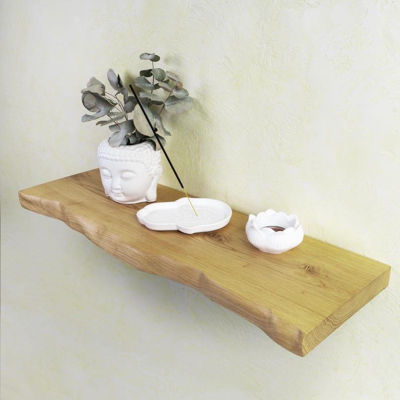 Live Edge Solid Wood Floating Shelf