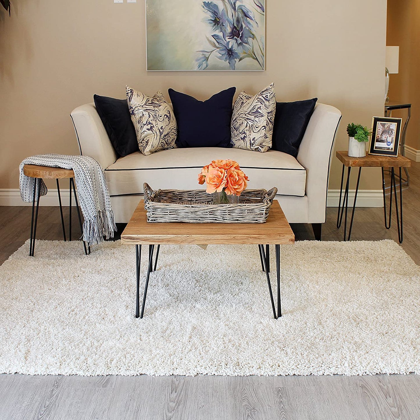 Rustic Square Old Elm Wood Coffee Table