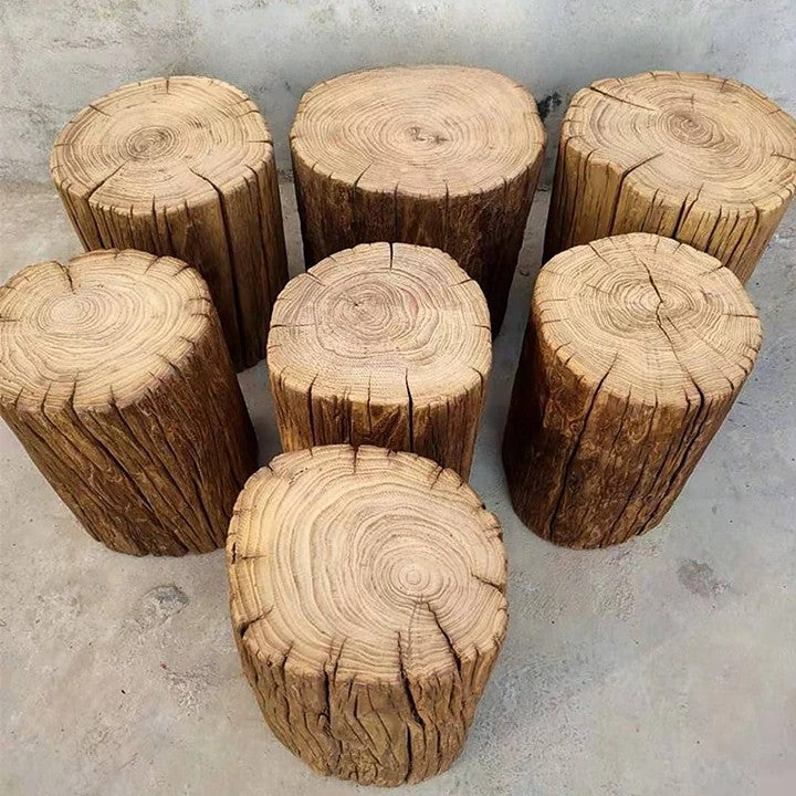Reclaimed Elm Wood Stump Table