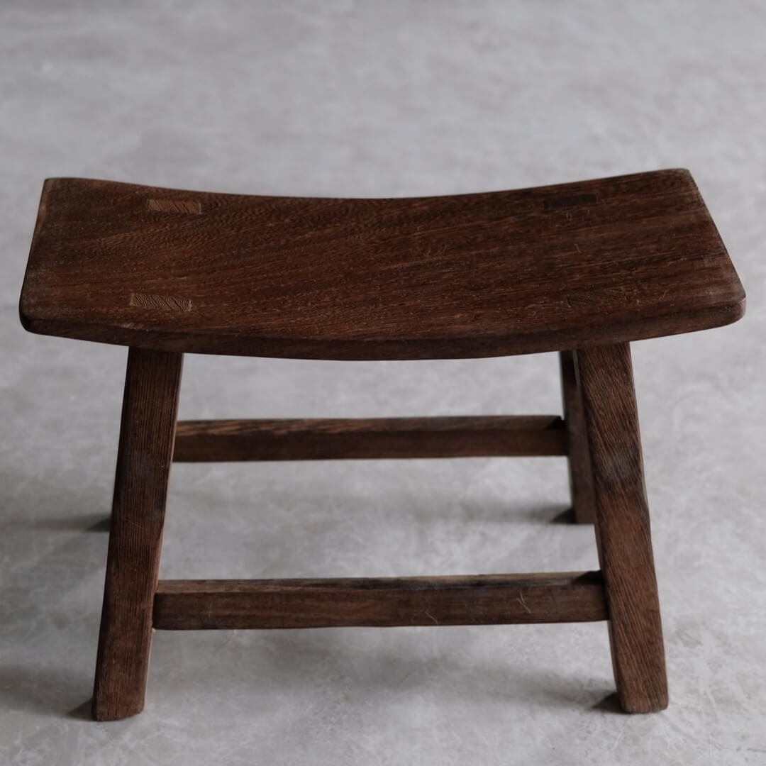 Vintage Black Walnut Wooden Step Stool & Child’s Footstool