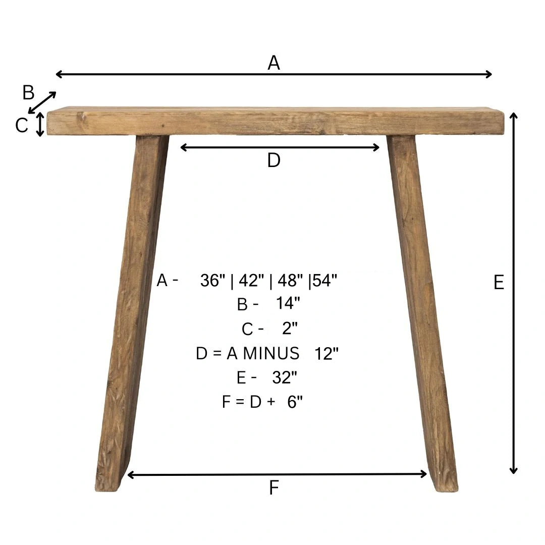 Handcrafted Reclaimed Elm Console Table