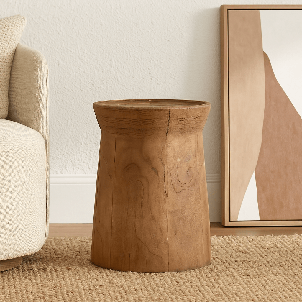 Natural Wooden Stool Side Table Living Room Solid Wood Stump Stools Chair Furniture