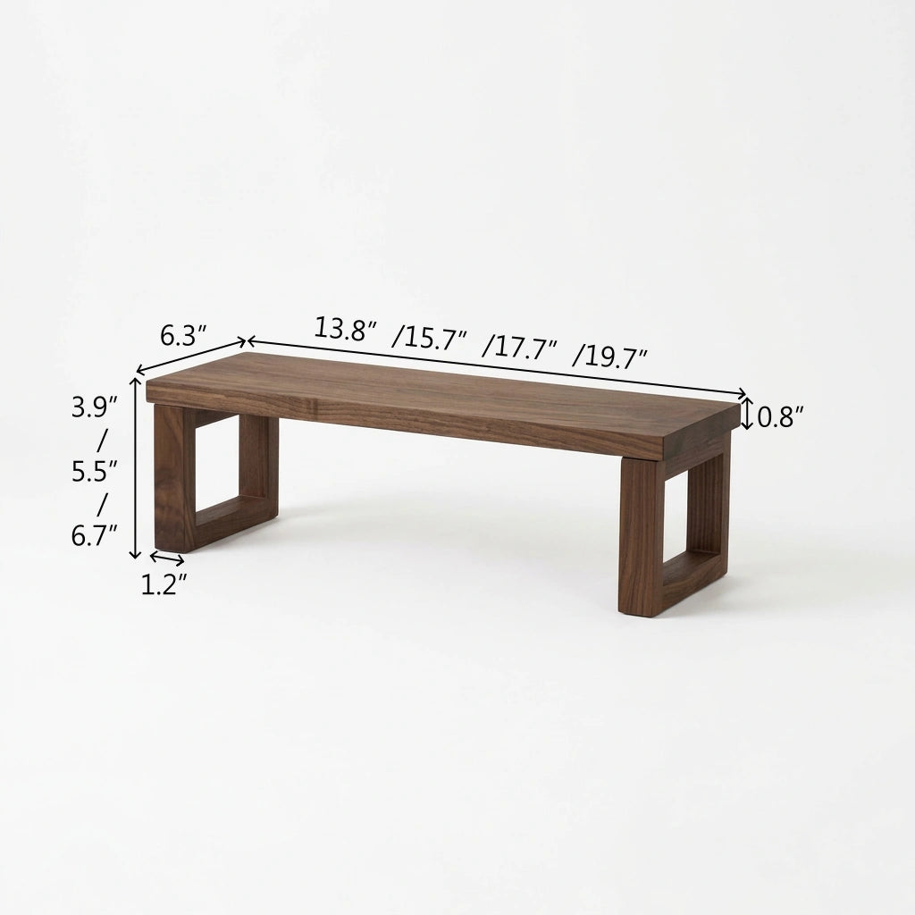 Premium Solid Wood Desktop Organizer Shelf - Customizable FAS Black Walnut or Beech Monitor Riser