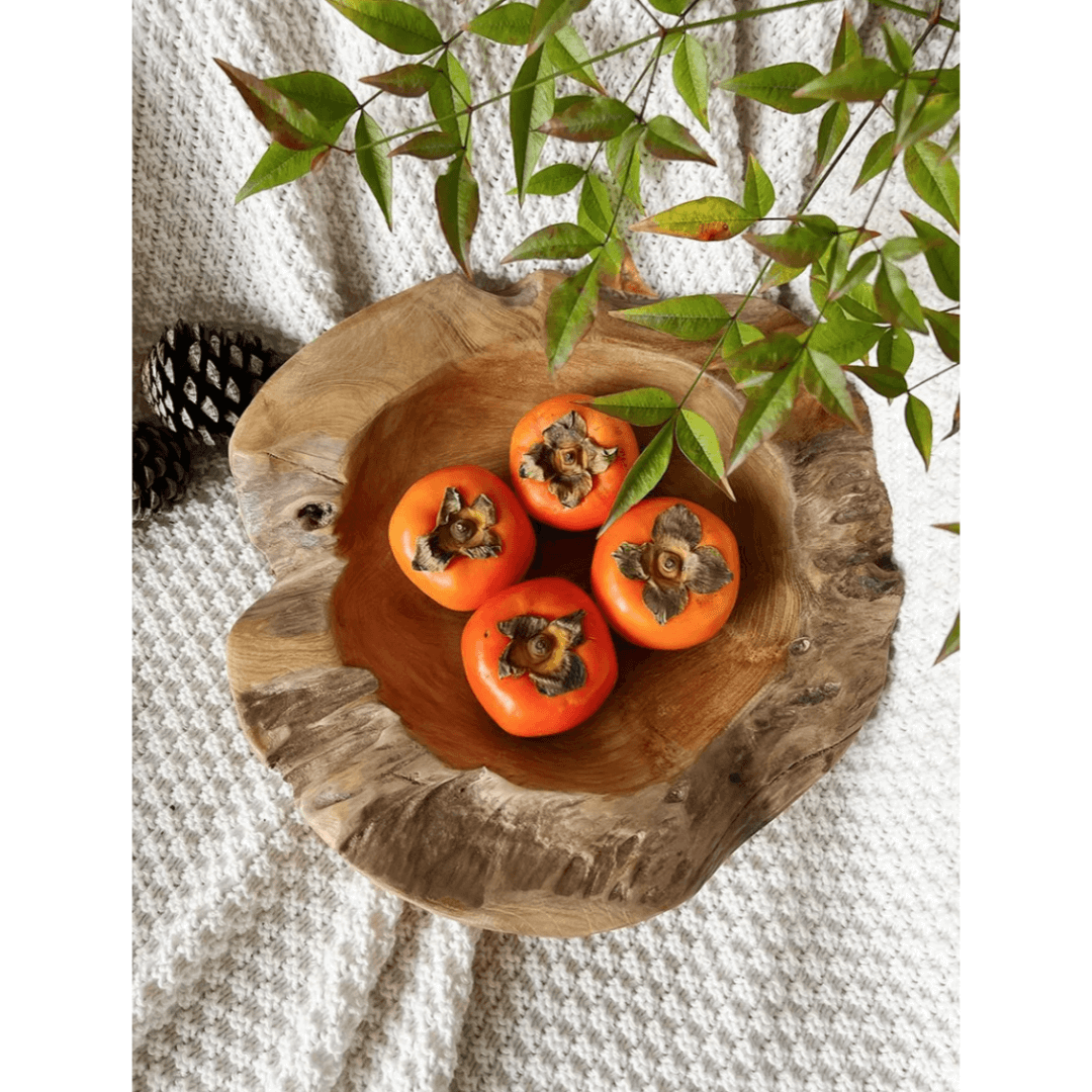 Handcrafted Natural Teak Wood Bowl
