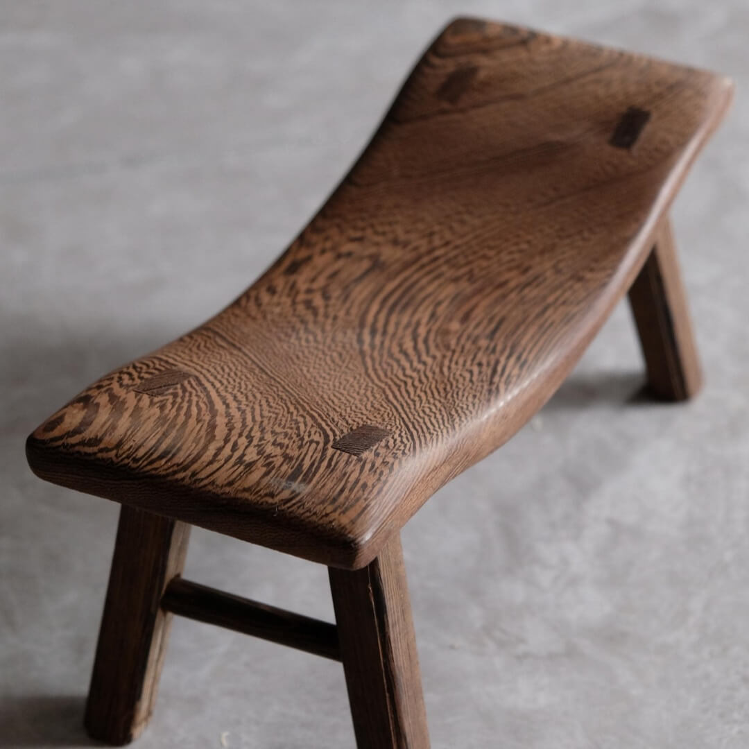 Vintage Black Walnut Wooden Step Stool & Child’s Footstool
