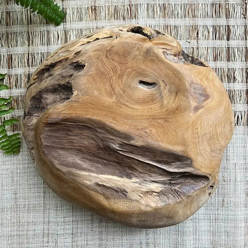 Handcrafted Natural Teak Wood Bowl