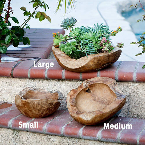 Handcrafted Natural Teak Wood Bowl