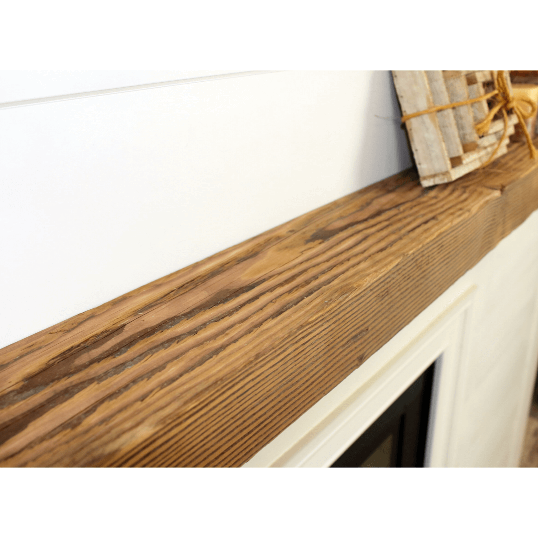 Rustic Reclaimed Elm Floating Shelf – Handmade Solid Wood Wall Shelf