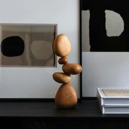 Magnetic Wooden Pebble Balance Stones