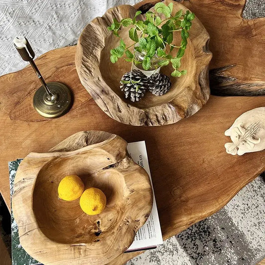 Handcrafted Natural Teak Wood Bowl