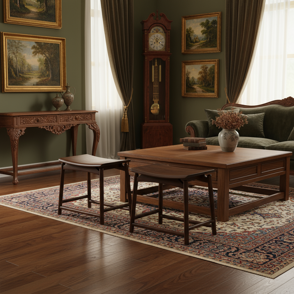 Handmade Rustic Solid Elm Saddle Stool | Bedroom, Entryway & Living Room