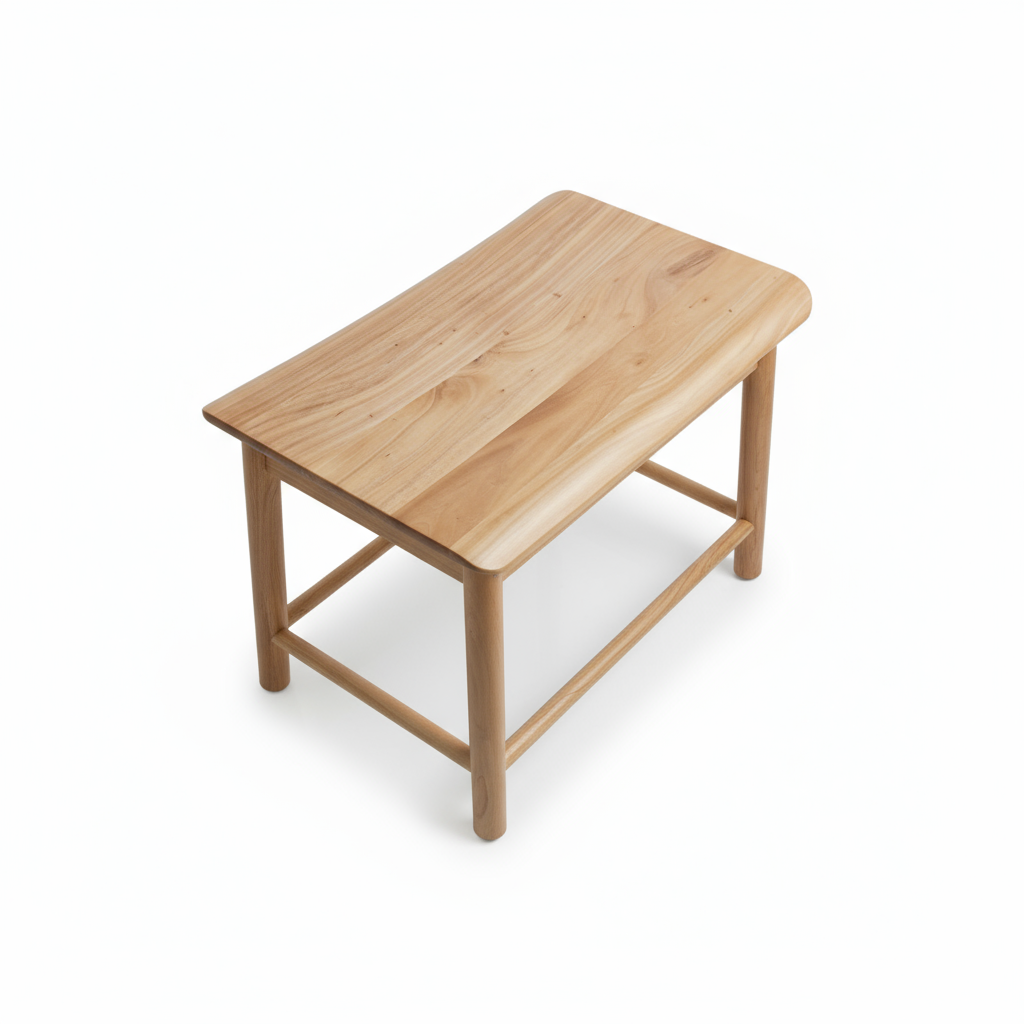 Handmade Rustic Solid Elm Saddle Stool | Bedroom, Entryway & Living Room