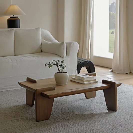 Handcrafted Reclaimed Elm Wood Coffee Table