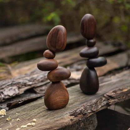 Magnetic Wooden Pebble Balance Stones