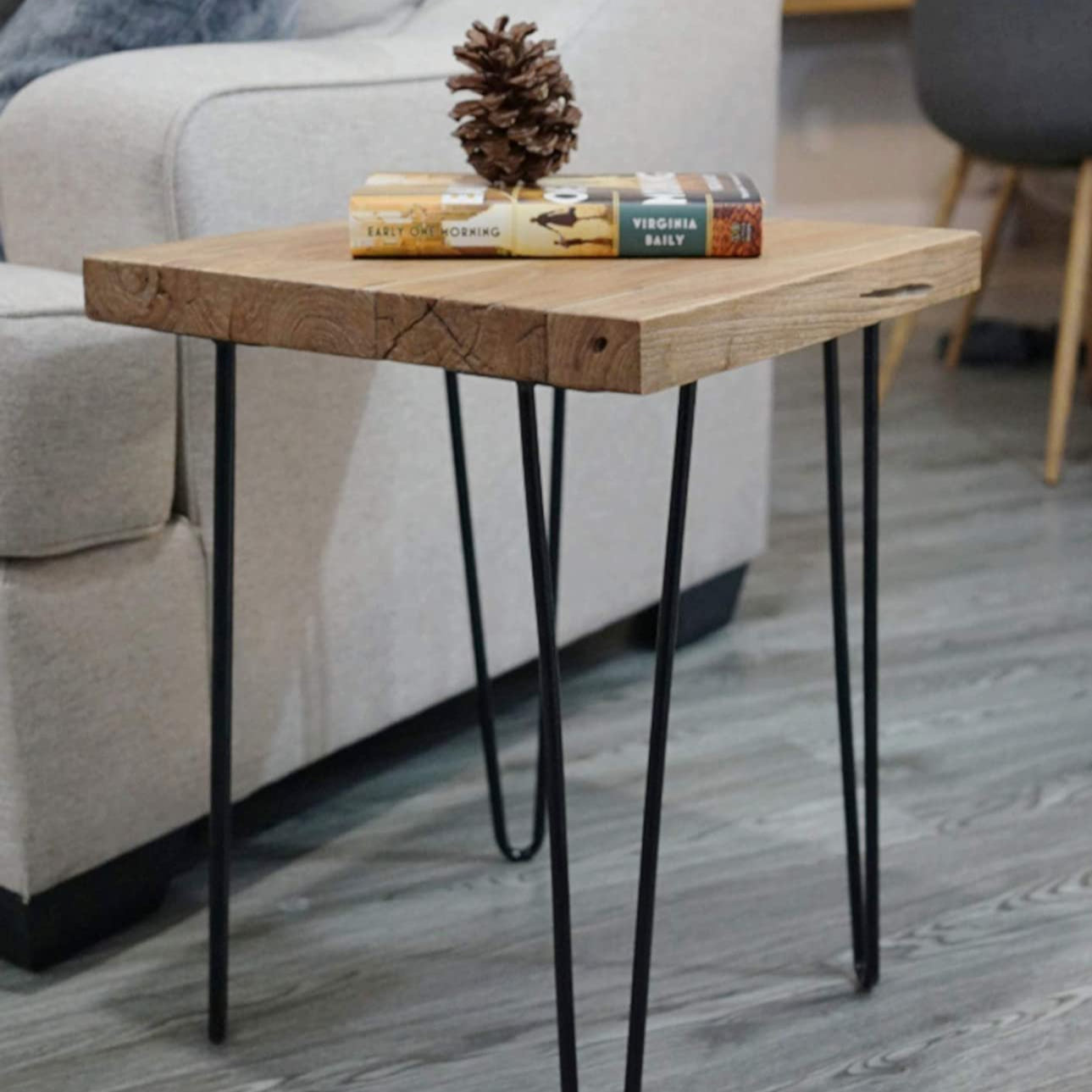 Rustic Square Old Elm Wood End Table