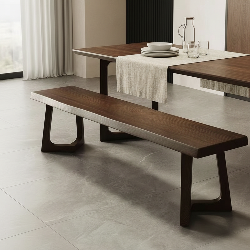 Handmade Solid Wood Dining Bench – Modern Entryway Bench Bench, Minimalist Seat