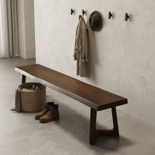 Handmade Solid Wood Dining Bench – Modern Entryway Bench Bench, Minimalist Seat