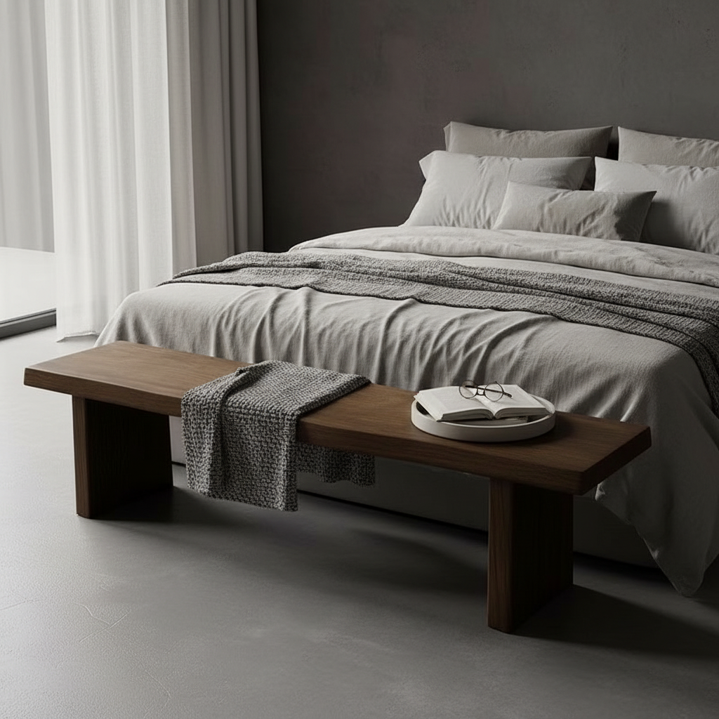 Handmade Solid Wood Dining Bench – Modern Entryway Bench Bench, Minimalist Seat