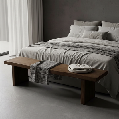 Handmade Solid Wood Dining Bench – Modern Entryway Bench Bench, Minimalist Seat