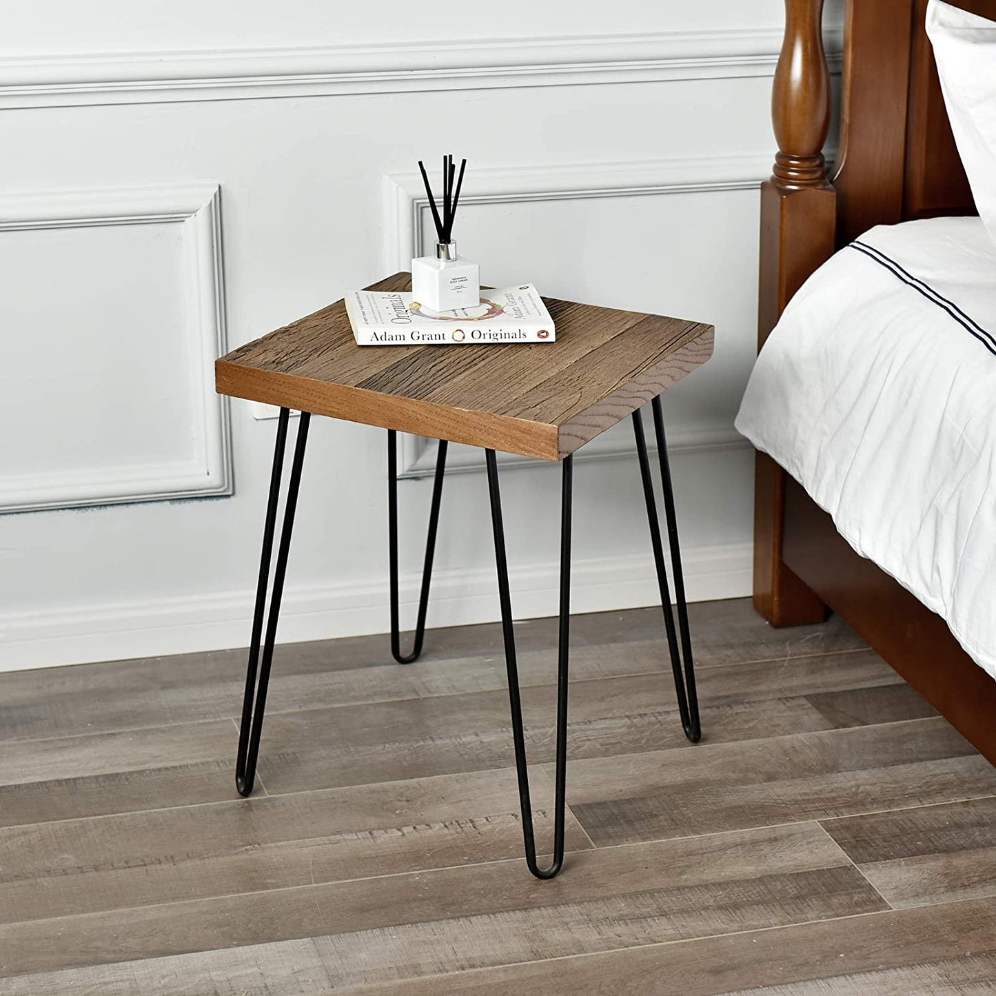 Rustic Square Old Elm Wood End Table
