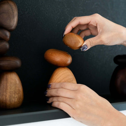 Magnetic Wooden Pebble Balance Stones