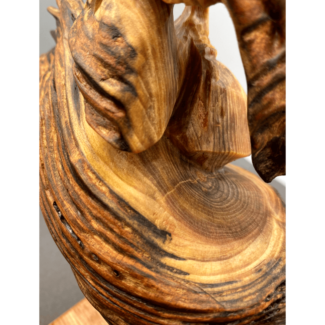 Hand-Carved Erosion Wood Bird Sculpture