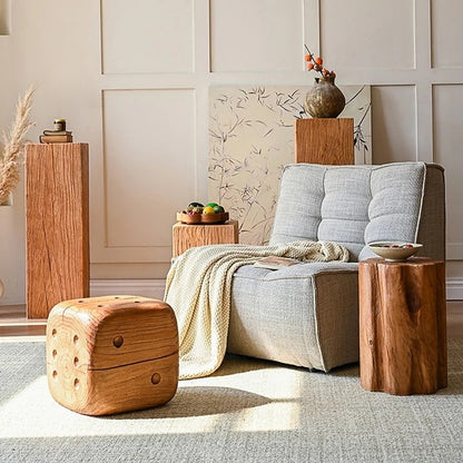 Natural Wooden Stool Side Table Living Room Solid Wood Stump Stools Chair Furniture