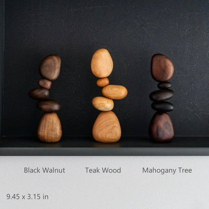 Magnetic Wooden Pebble Balance Stones