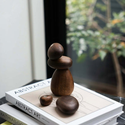 Magnetic Wooden Pebble Balance Stones