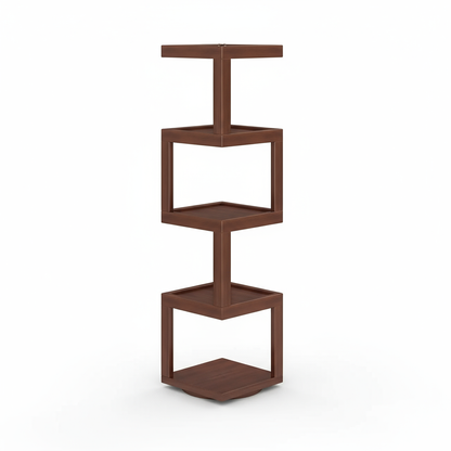 Versatile Rotating Corner Shelf – Compact Bamboo Storage Unit