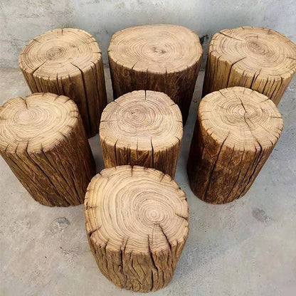 Reclaimed Elm Wood Stump Table