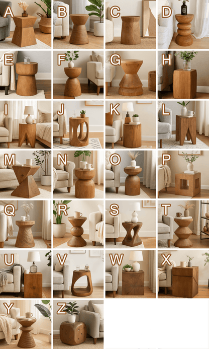 Natural Wooden Stool Side Table Living Room Solid Wood Stump Stools Chair Furniture