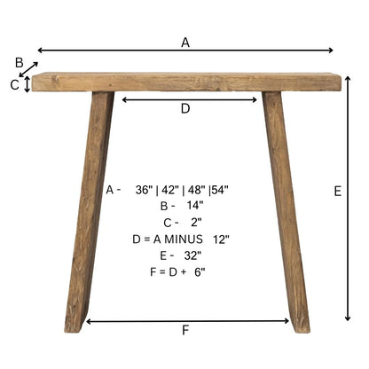 Handcrafted Reclaimed Elm Console Table
