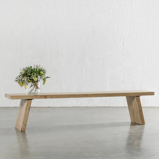 Handcrafted Reclaimed Elm Wood Bench