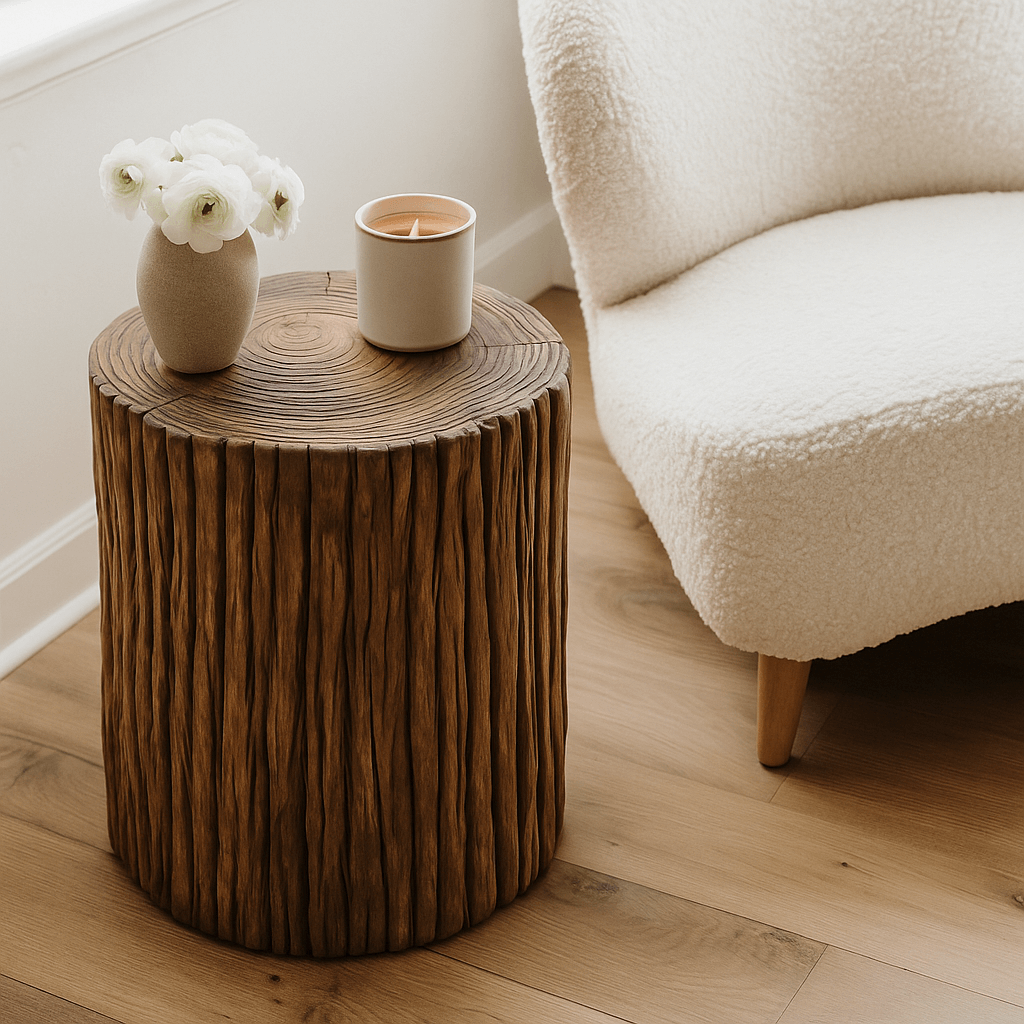 Reclaimed Elm Wood Stump Table