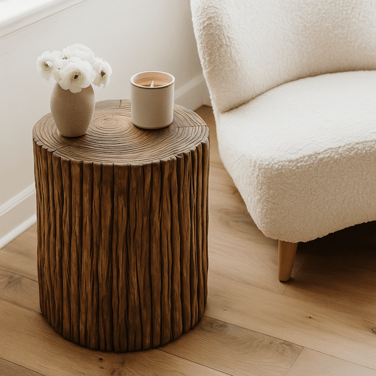 Reclaimed Elm Wood Stump Table