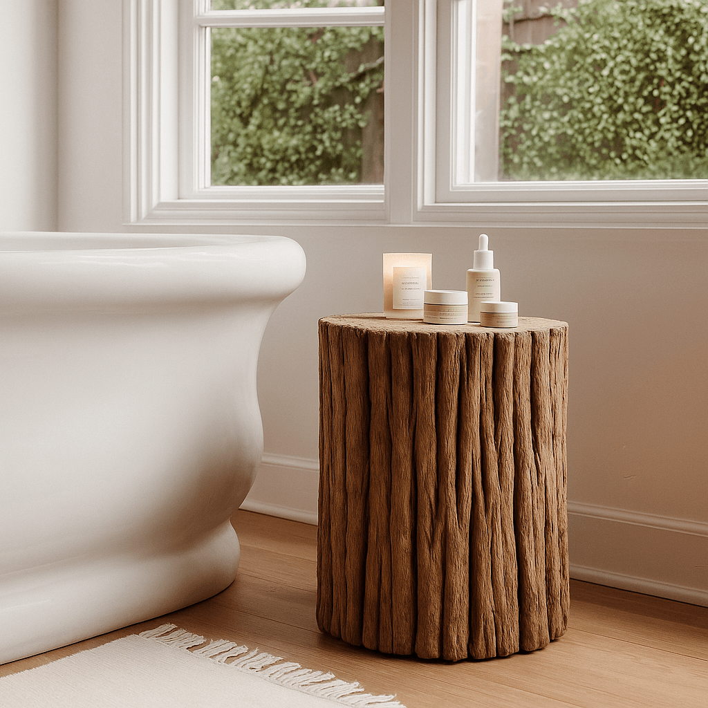 Reclaimed Elm Wood Stump Table